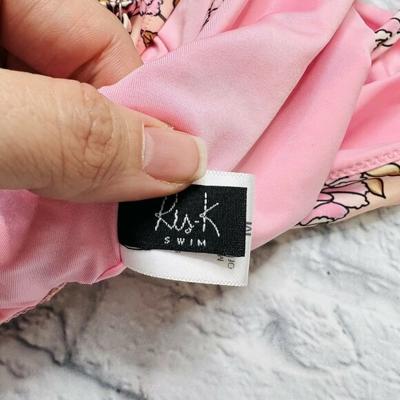 RIS-K Women's Pink Voyager One Piece Swimsuit Size M Boho Floral New Cheeky - Picture 3 of 4